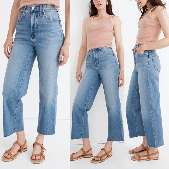 Madewell The Perfect Vintage Wide-Leg Crop Jean 29 Catlin Wash Comfort Stretch - Picture 1 of 16